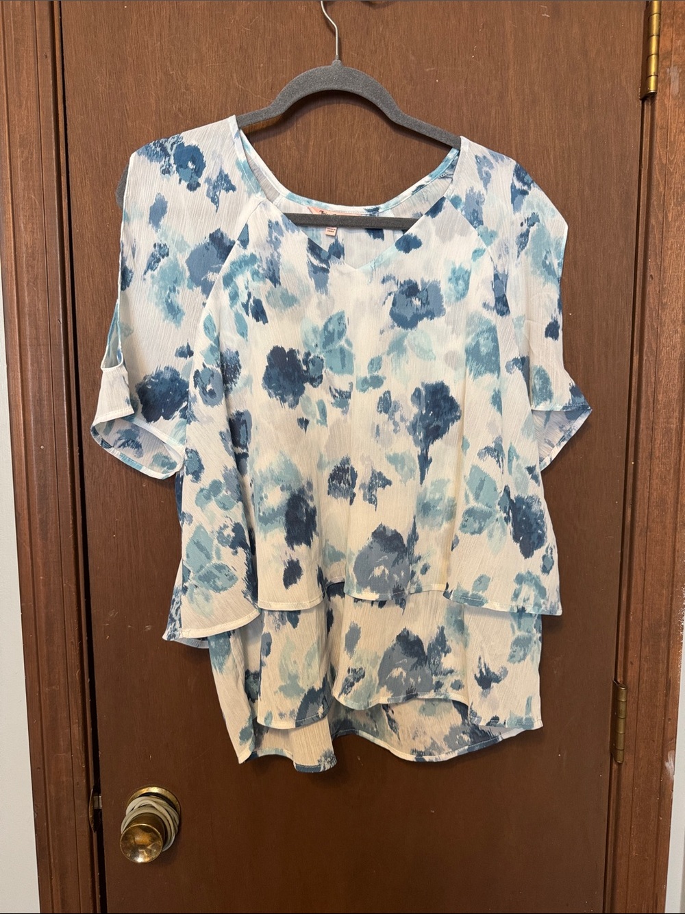 Juicy Couture Layered Ruffle Floral Top